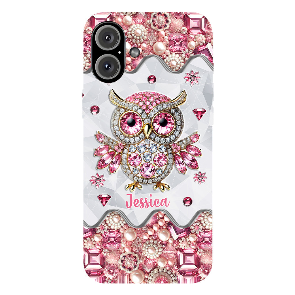 Einfach ein Mädchen, das Eulen liebt – Personalisierte Handyhülle mit Eulen-Vollbilddruck