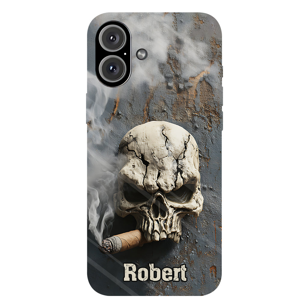 Skull Cigar - Personalized Skull Full Print Phone Case