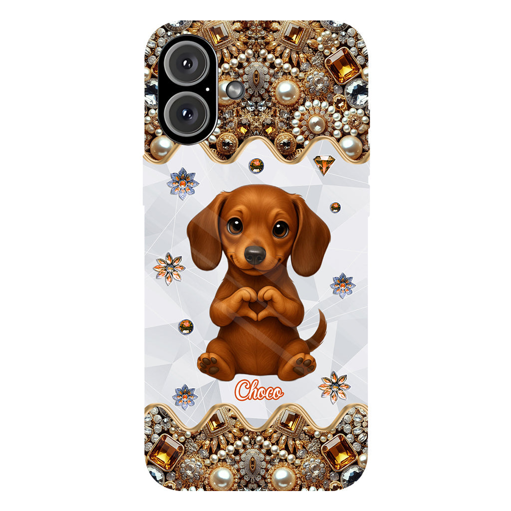Puppy/ Kitty Makes Heart Hands - Personalized Dog Full Print Phone Case