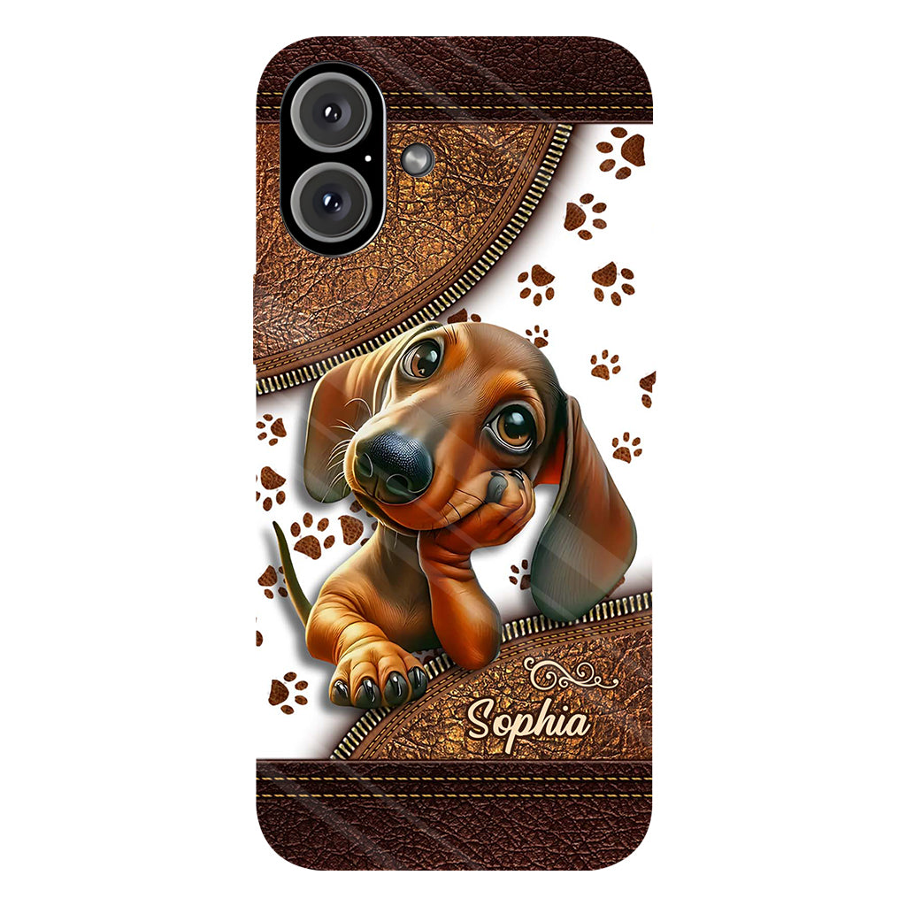 Cute Dachshund - Personalized Dog Full Print Phone Case
