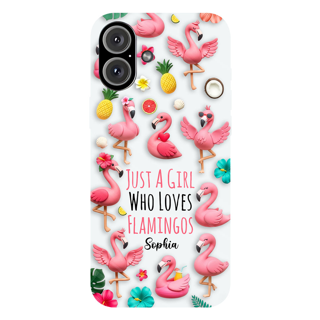 Ich liebe Flamingos – Personalisierte Handyhülle mit Flamingo-Vollbild
