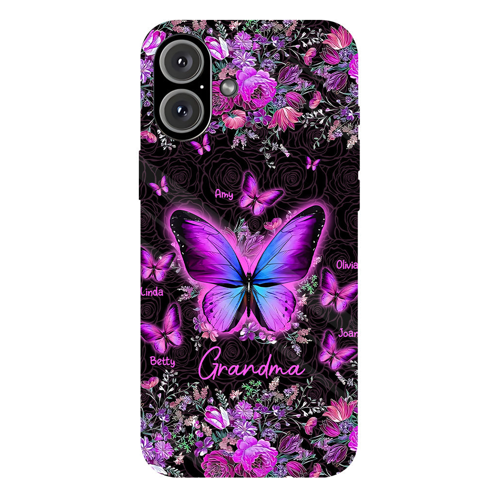 Grandma's Butterflies - Personalized Grandma Full Print Phone Case