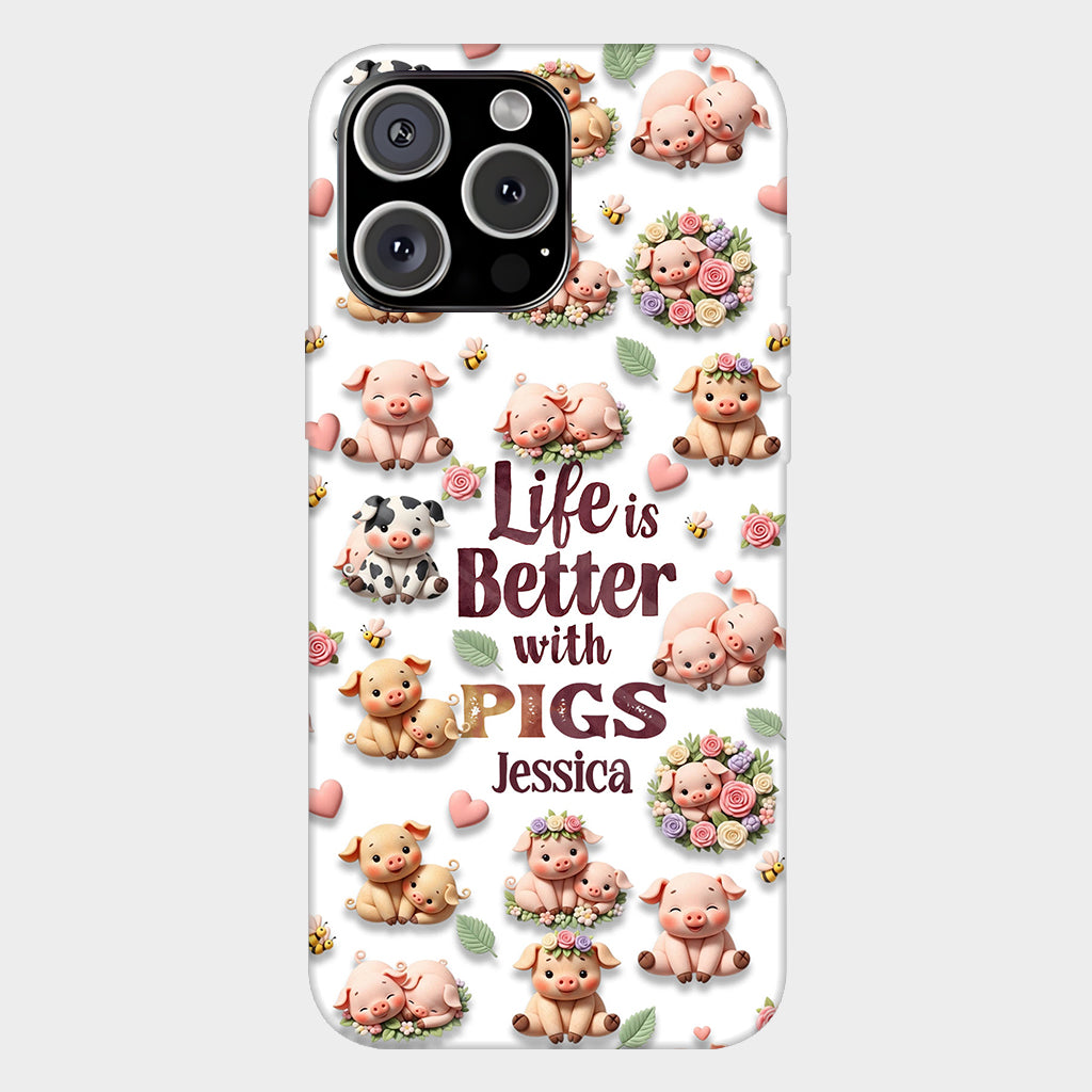 Just A Girl Who Loves Pigs - Personalized Pig Lover Full Print Phone Case