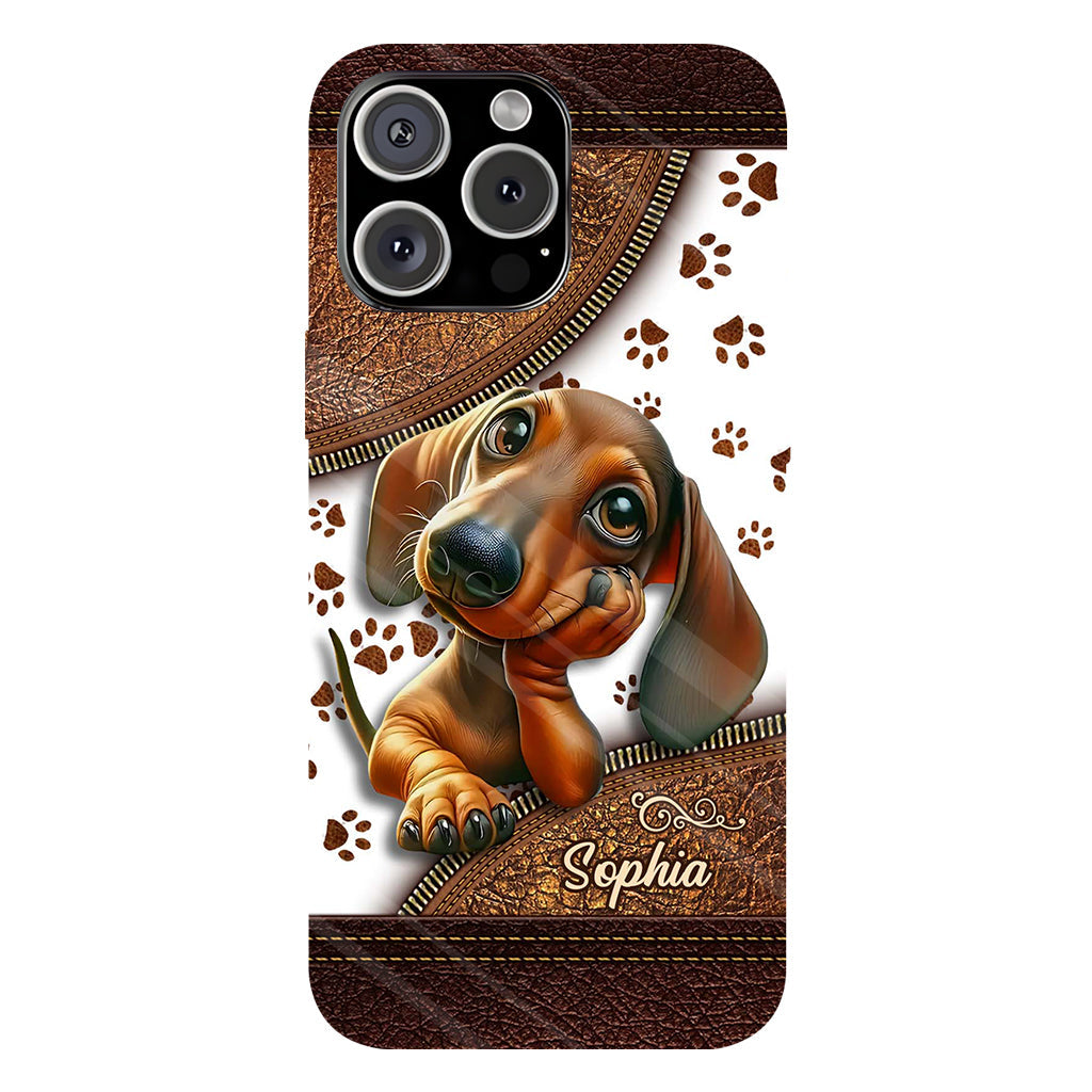 Cute Dachshund - Personalized Dog Full Print Phone Case
