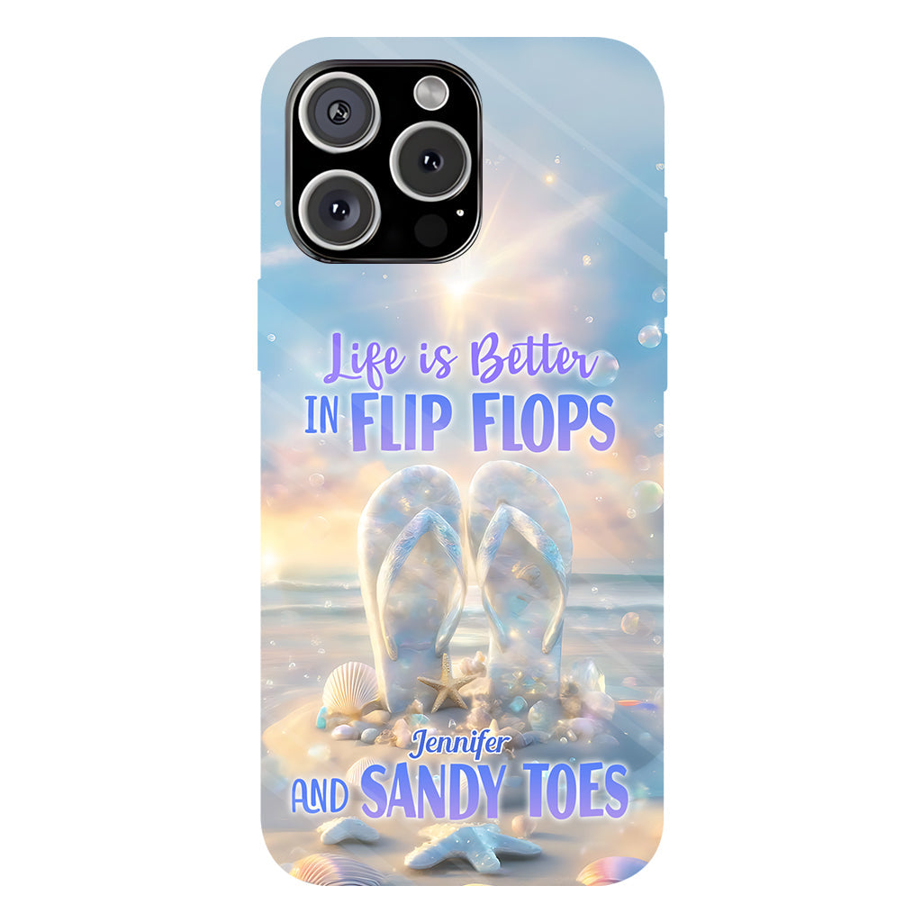 Life Is Better With Flipflops - Personalized Sea Lover Full Print Phone Case