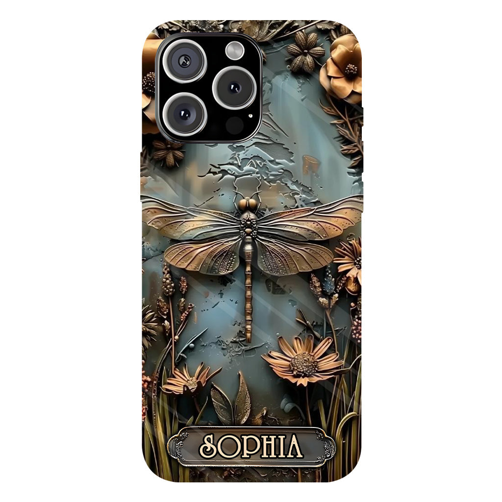 Wunderschöne Libelle, Schmetterling, Kolibri – personalisierte Handyhülle mit Gartenmotiven und Vollbilddruck