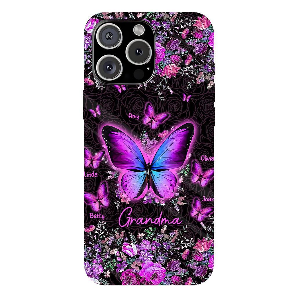 Grandma's Butterflies - Personalized Grandma Full Print Phone Case