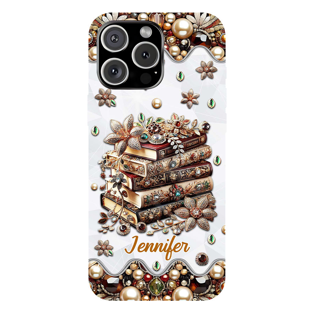 Einfach ein Mädchen, das Bücher liebt – personalisierte Handyhülle mit Buchmotiv