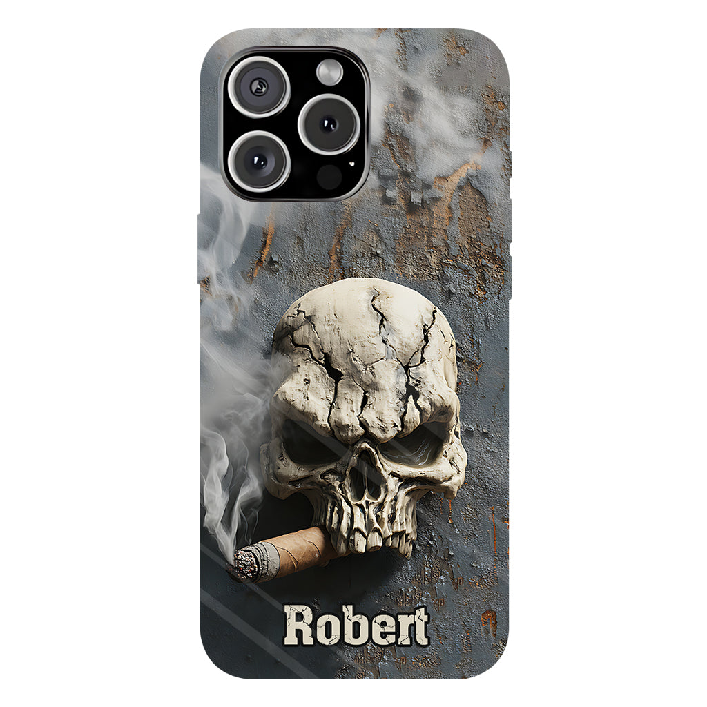 Skull Cigar - Personalized Skull Full Print Phone Case