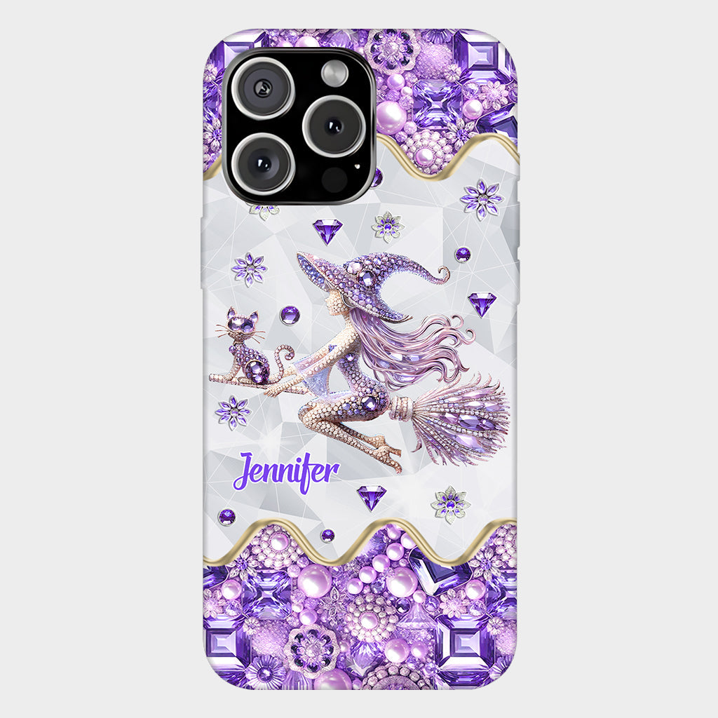 Witch And Broomstick - Personalized Witch Full Print Phone Case
