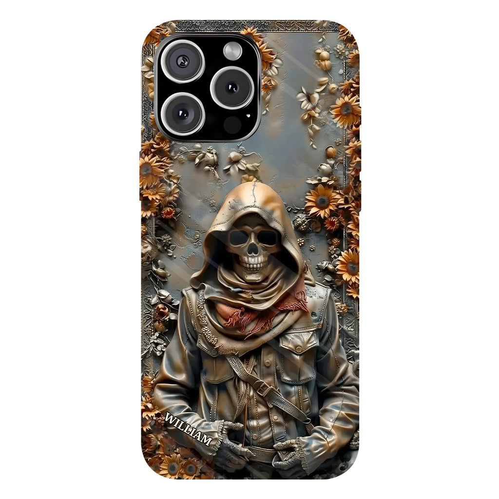 Vintage-Totenkopf – Personalisierte Handyhülle mit Totenkopf-Vollbild