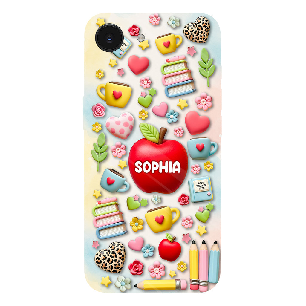 Die beste Lehrerin/der beste Lehrer aller Zeiten – Personalisierte Handyhülle mit Lehrer-Vollbild und Handygriff