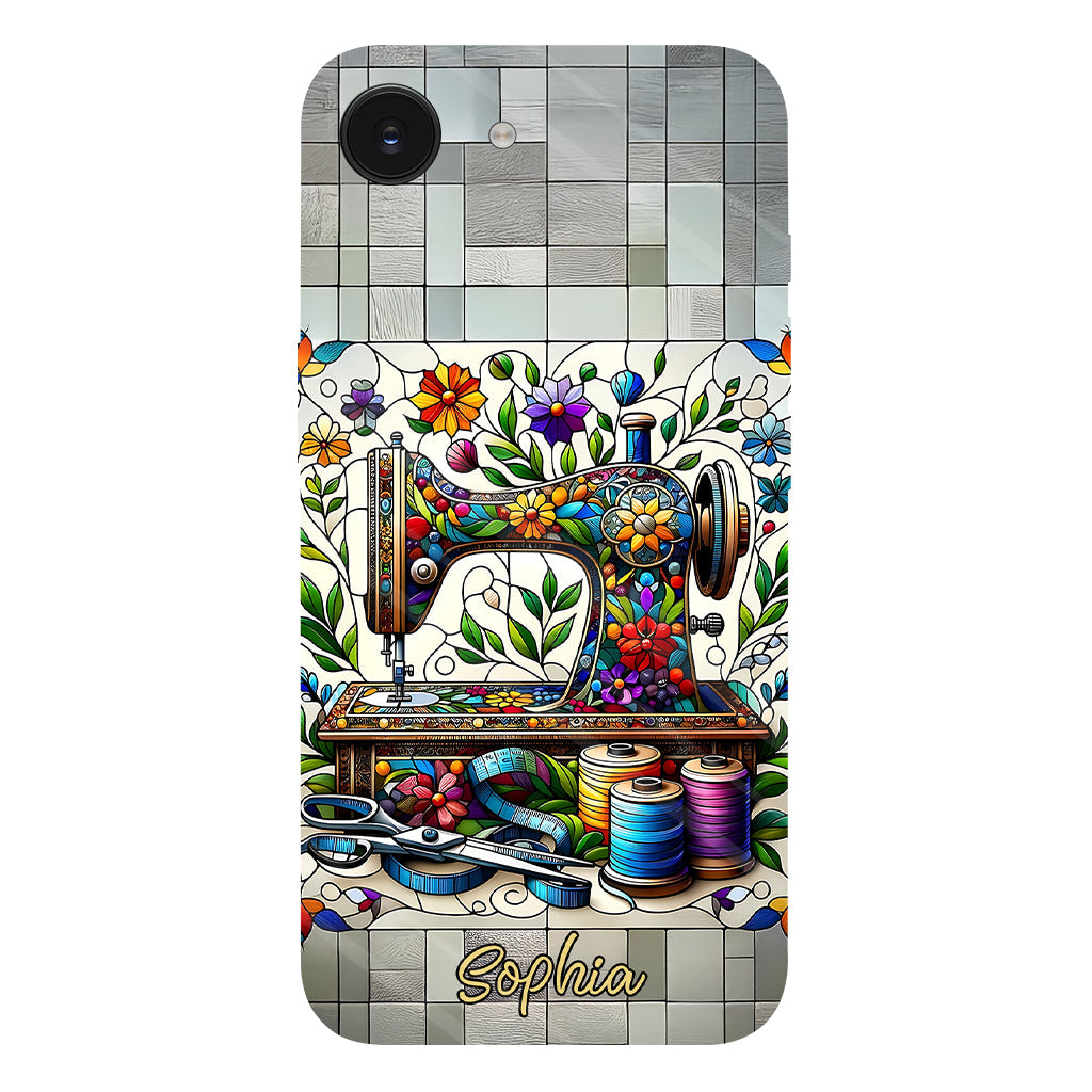 Ich liebe Nähen – Personalisierte Handyhülle mit Nähmotiv