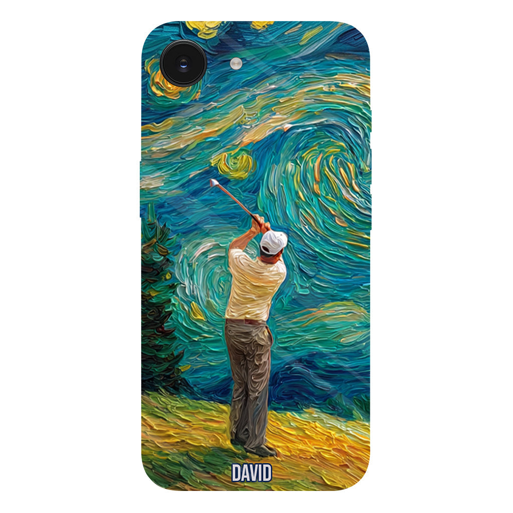 Golfing Under Starry Night - Personalized Golf Full Print Phone Case