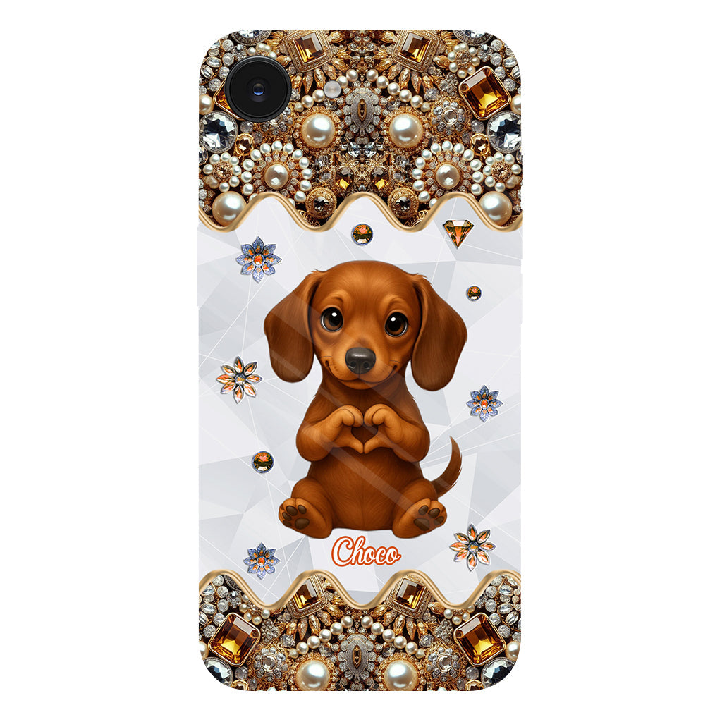 Puppy/ Kitty Makes Heart Hands - Personalized Dog Full Print Phone Case