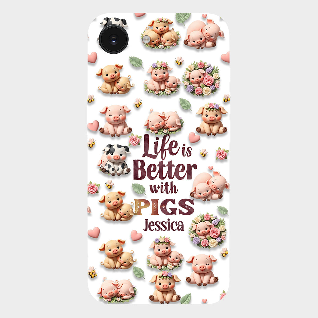 Just A Girl Who Loves Pigs - Personalized Pig Lover Full Print Phone Case