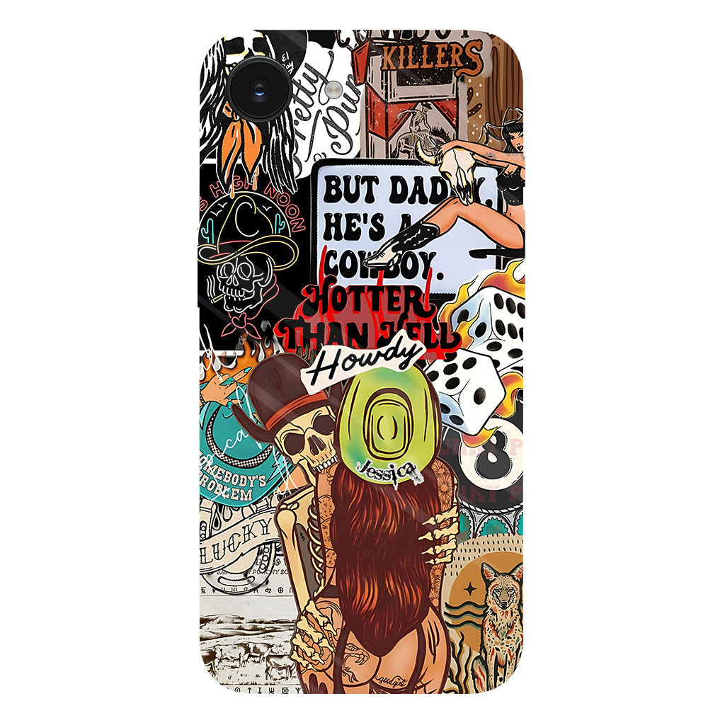 Howdy Cowgirl – Personalisierte Handyhülle mit Cowgirl-Vollbild