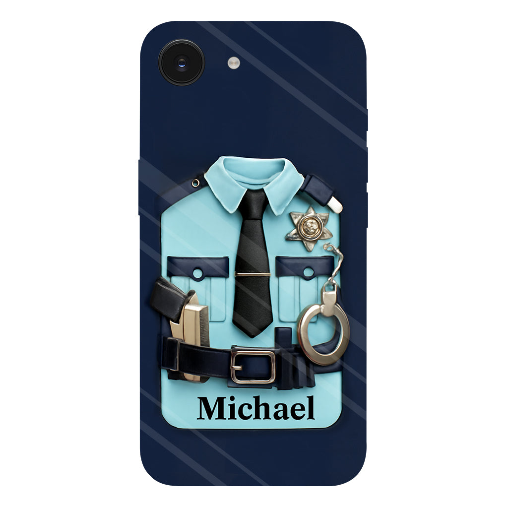 Officer, Police Uniform, Badge and Handcuffs - Personalized Police Officer Full Print Phone Case