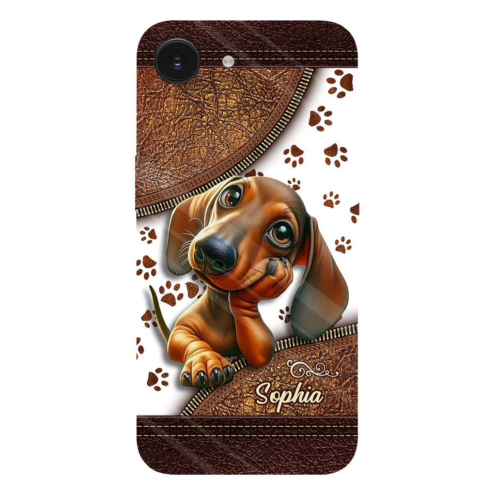 Cute Dachshund - Personalized Dog Full Print Phone Case