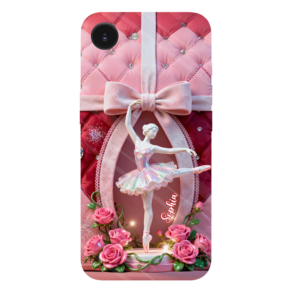 Einfach ein Mädchen, das gerne tanzt – Personalisierte Handyhülle mit Ballett-Vollbild