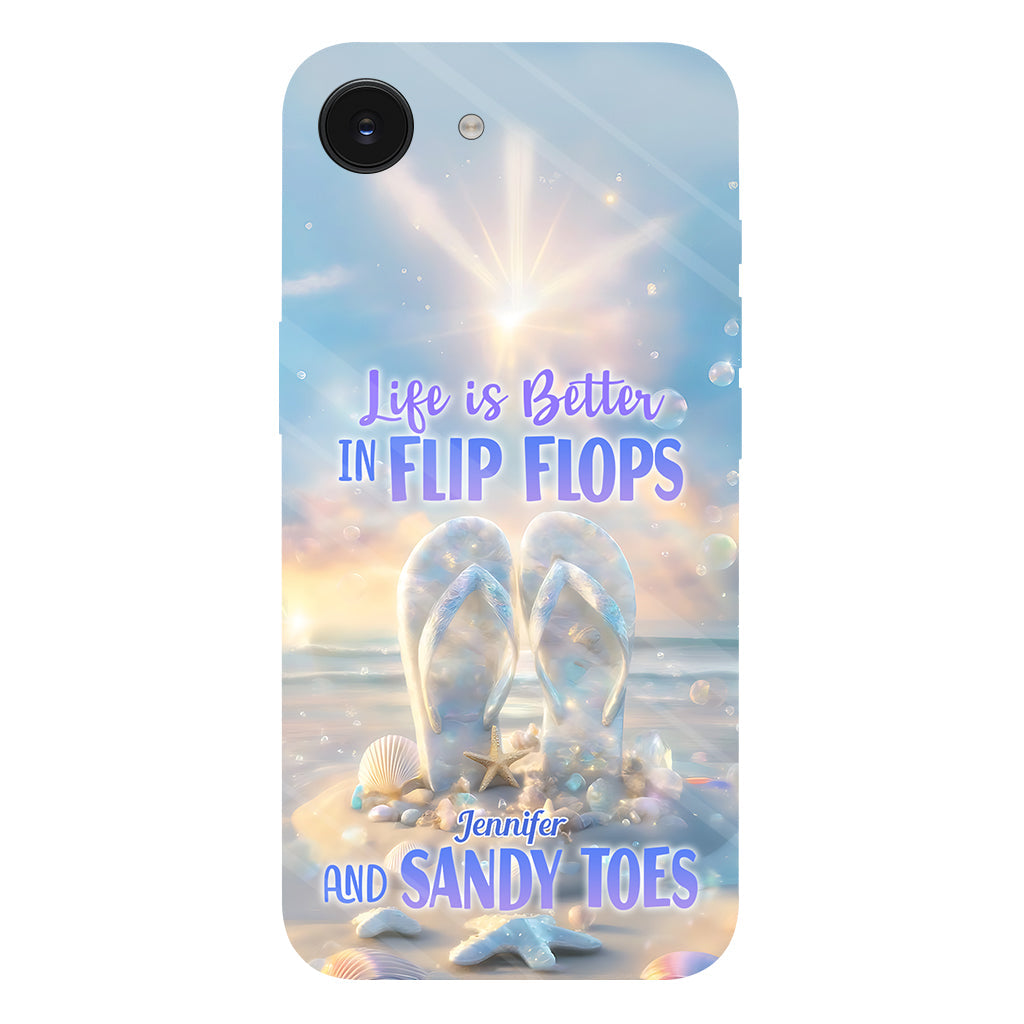 Life Is Better With Flipflops - Personalized Sea Lover Full Print Phone Case