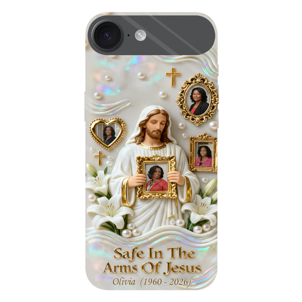 Save In The Arms Of Jesus - Personalized Memorial Full Print Phone Case
