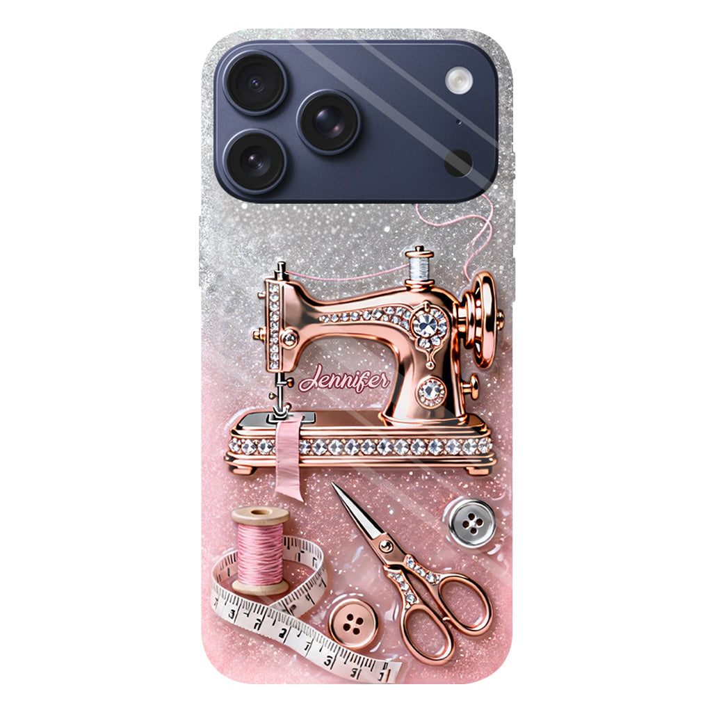 Ich liebe Nähen – Personalisierte Handyhülle mit Nähmotiv