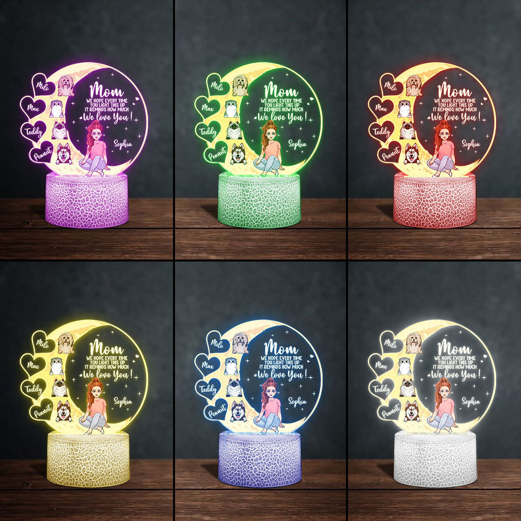 Mama, wir hoffen – Personalisierte, hundeförmige Plakettenleuchte zum Muttertag