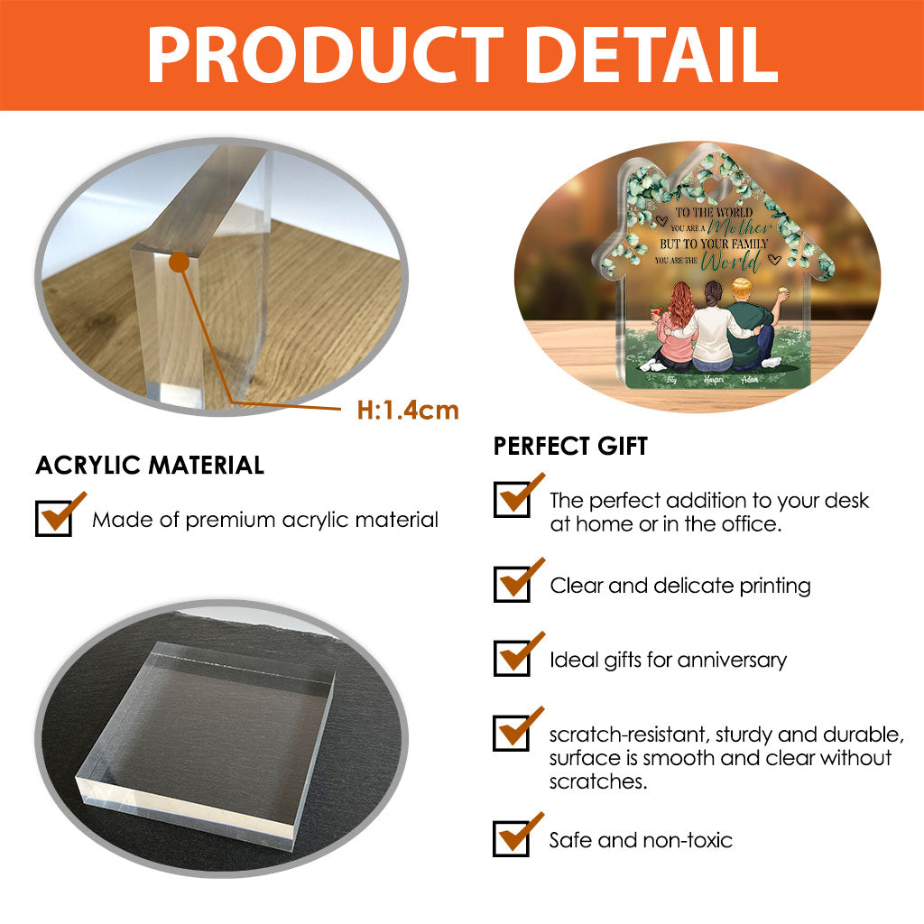 Zuhause ist, wo Mama ist – Personalisierte Acrylplakette in individueller Form zum Muttertag