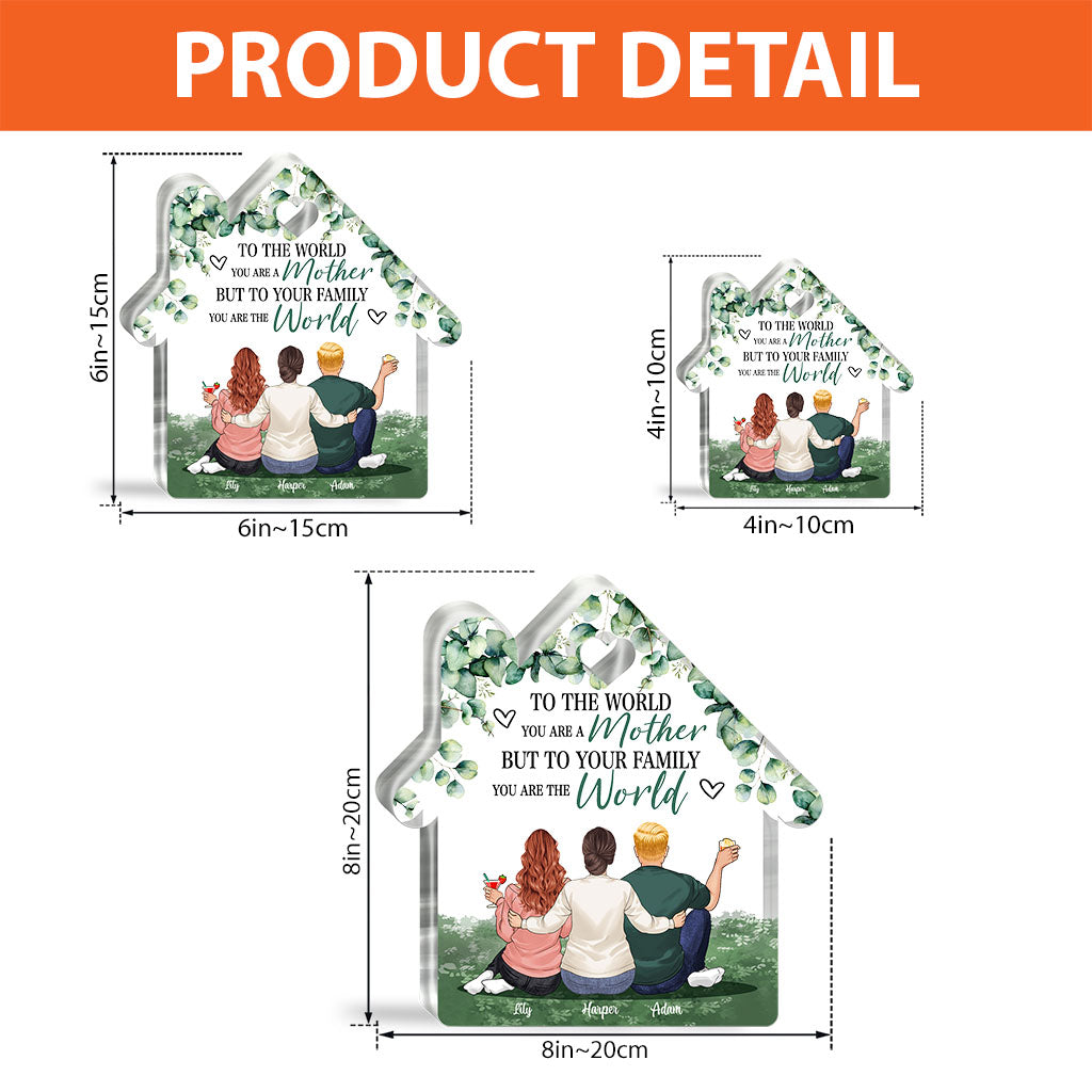 Zuhause ist, wo Mama ist – Personalisierte Acrylplakette in individueller Form zum Muttertag