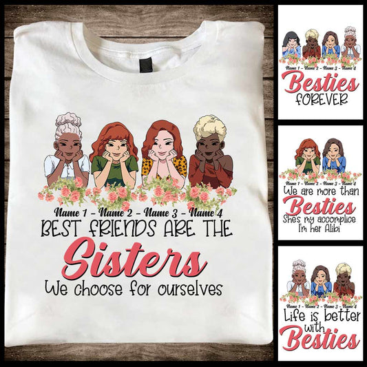 Beste Freundinnen sind die Schwestern, die wir uns selbst aussuchen – personalisiertes Bestie-T-Shirt und Hoodie