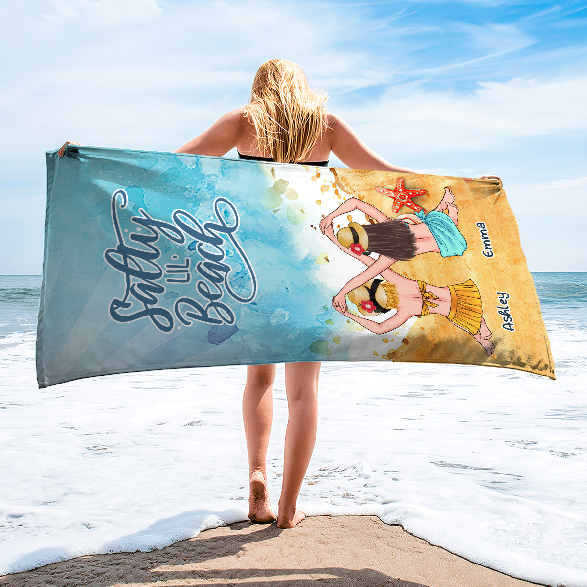 Salty Lil' Beach – Personalisiertes Strandtuch für beste Freundinnen