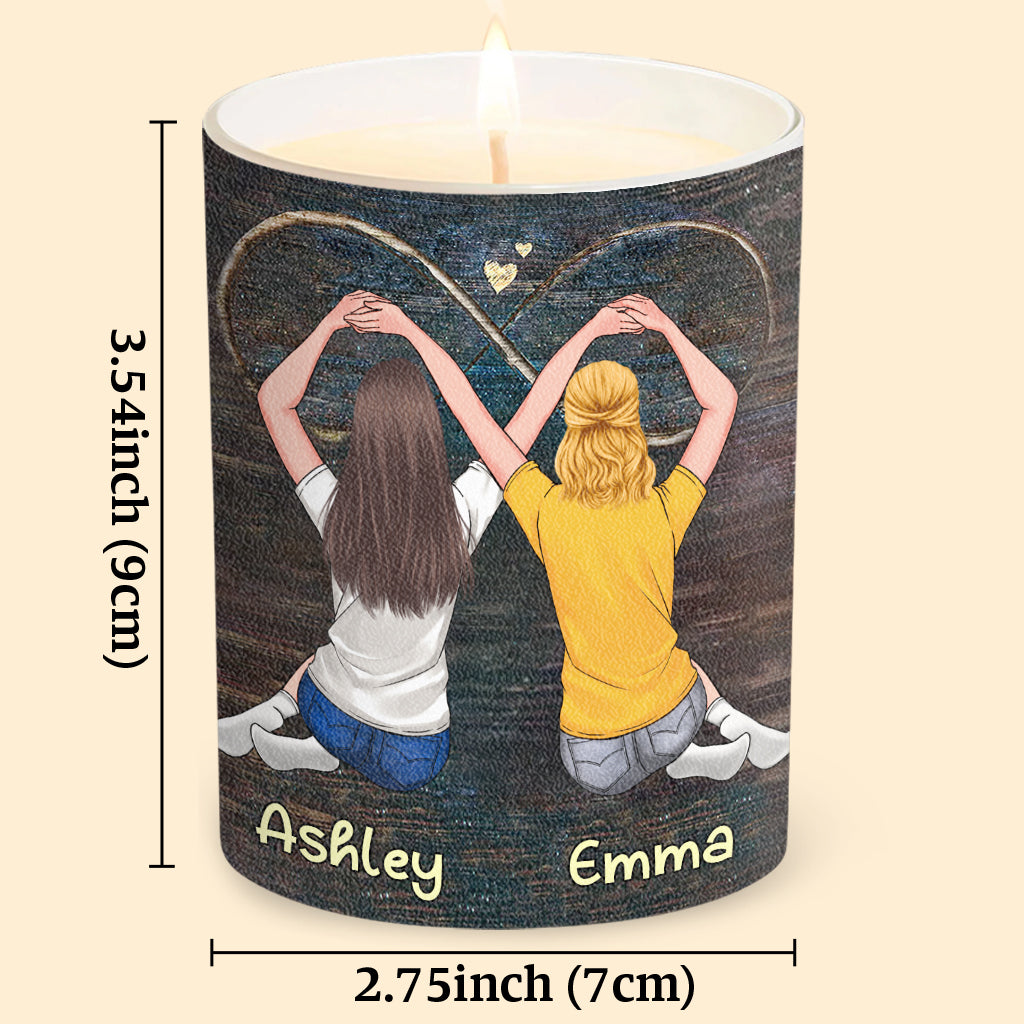 Unsere Freundschaft ist wie eine Kerze – personalisierte Freundschaftskerze mit Holzdeckel