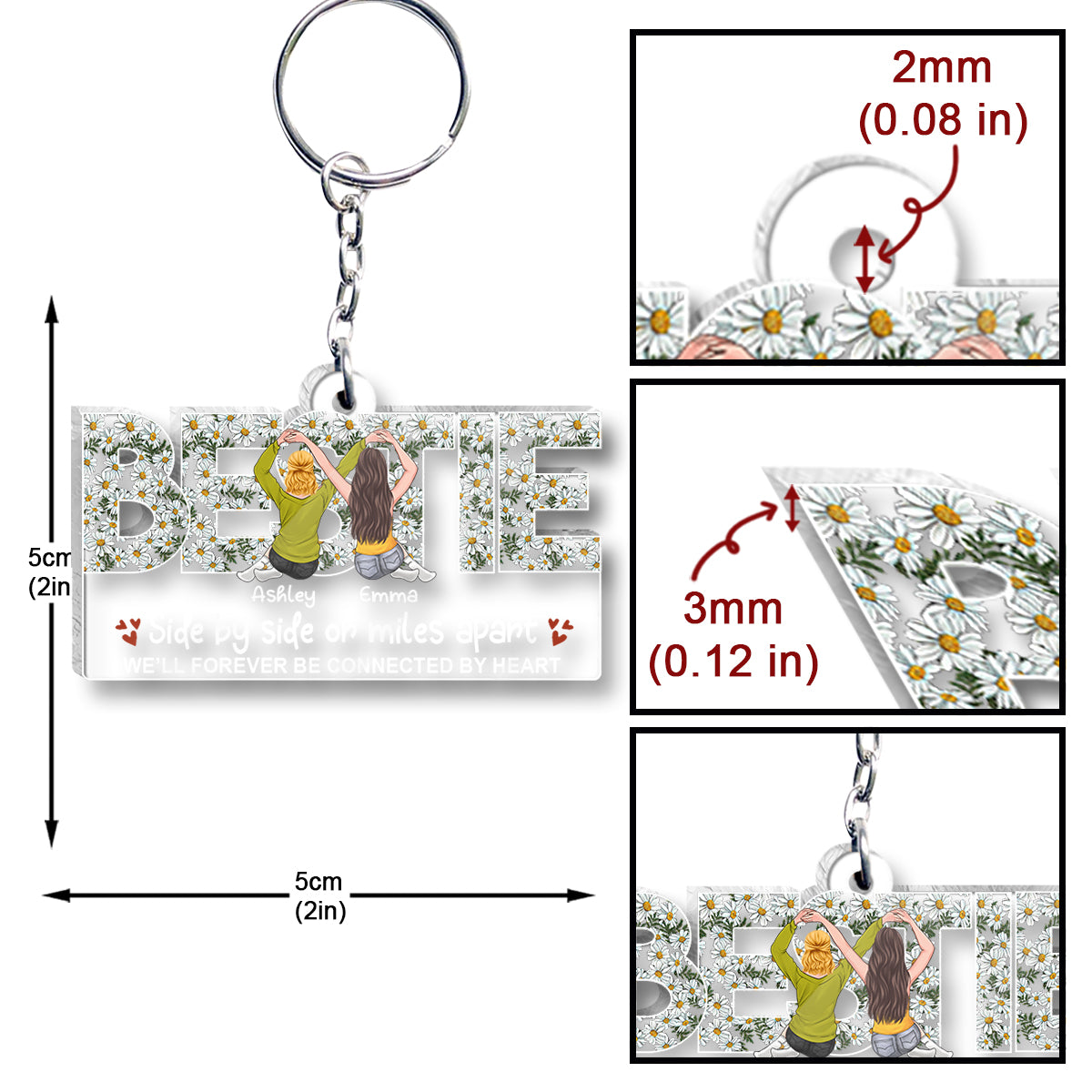 Bestie Forever - Personalized Bestie Transparent Keychain
