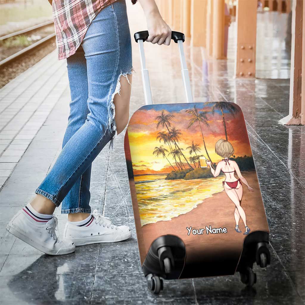 Der Strand ruft und ich muss gehen – personalisierte Gepäckhülle für Meeresliebhaber