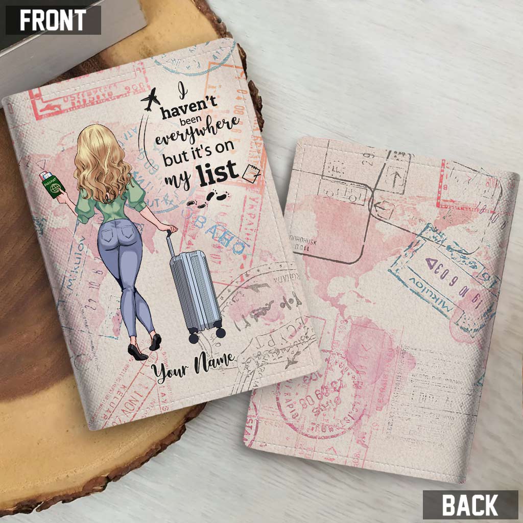 Ich war noch nicht überall, aber es steht auf meiner Liste – personalisierter Reisepasshalter