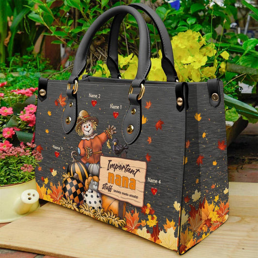 Wichtige Oma-Sachen – Personalisierte Oma-Lederhandtasche