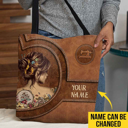 Personalisierte Tragetasche „Ich liebe Nähen“