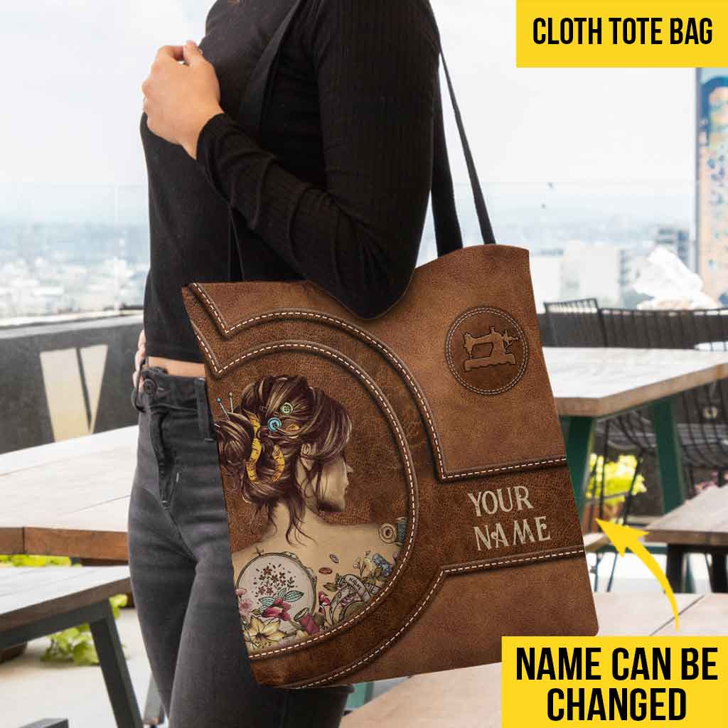 Personalisierte Tragetasche „Ich liebe Nähen“