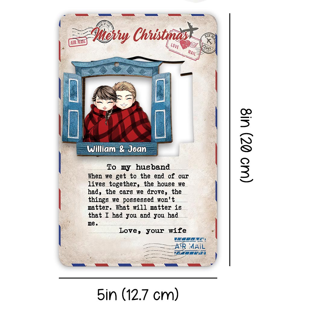 Wenn wir am Ende ankommen – Personalisierte Weihnachtskarte aus Holz für Paare zum Herausnehmen