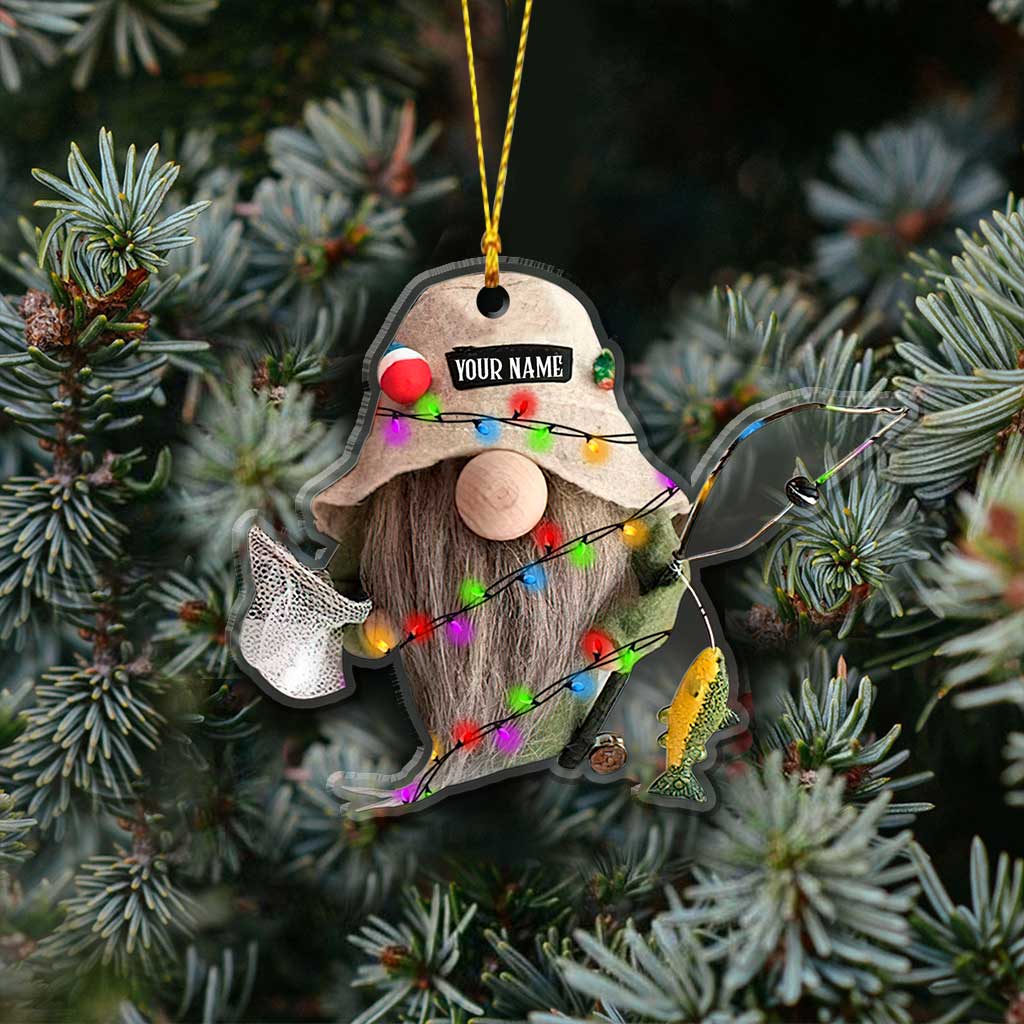 „Angeln gegangen“ – Personalisierter transparenter Weihnachtsschmuck