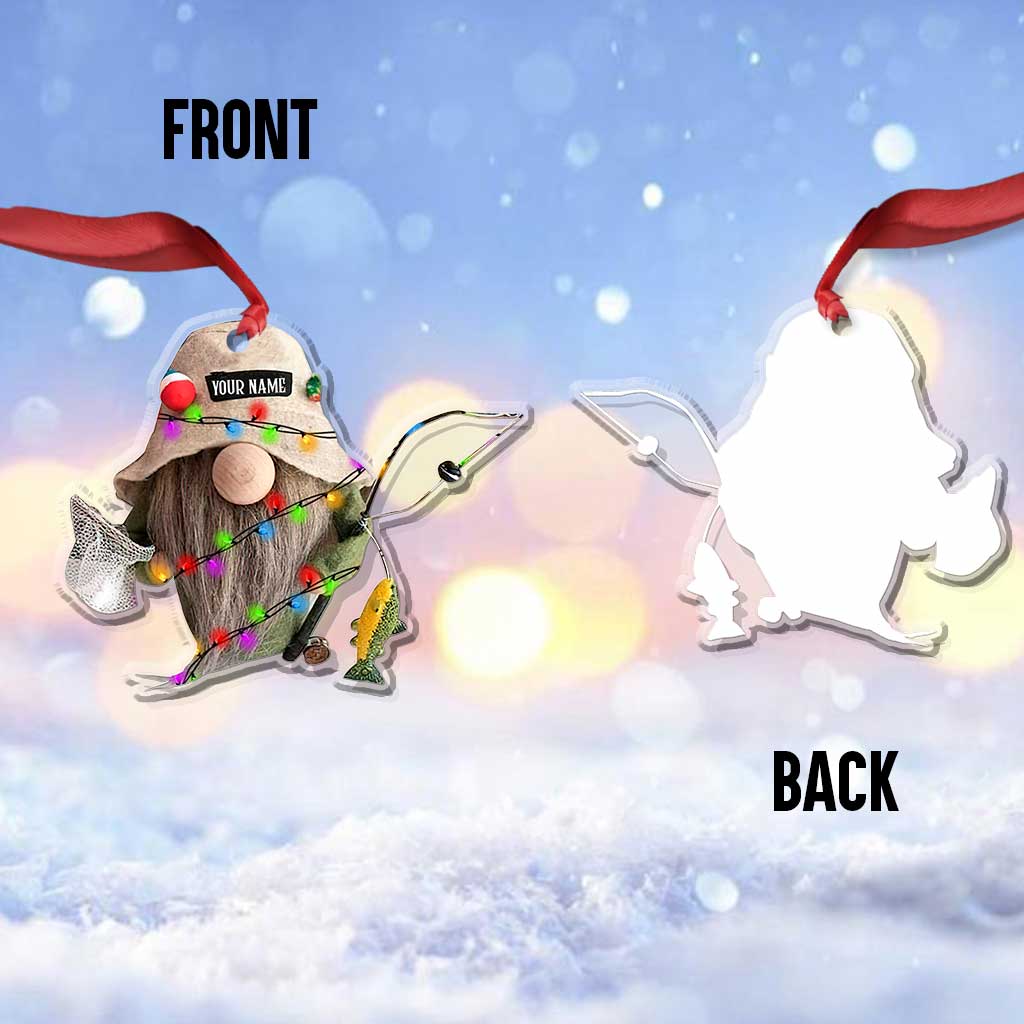 „Angeln gegangen“ – Personalisierter transparenter Weihnachtsschmuck