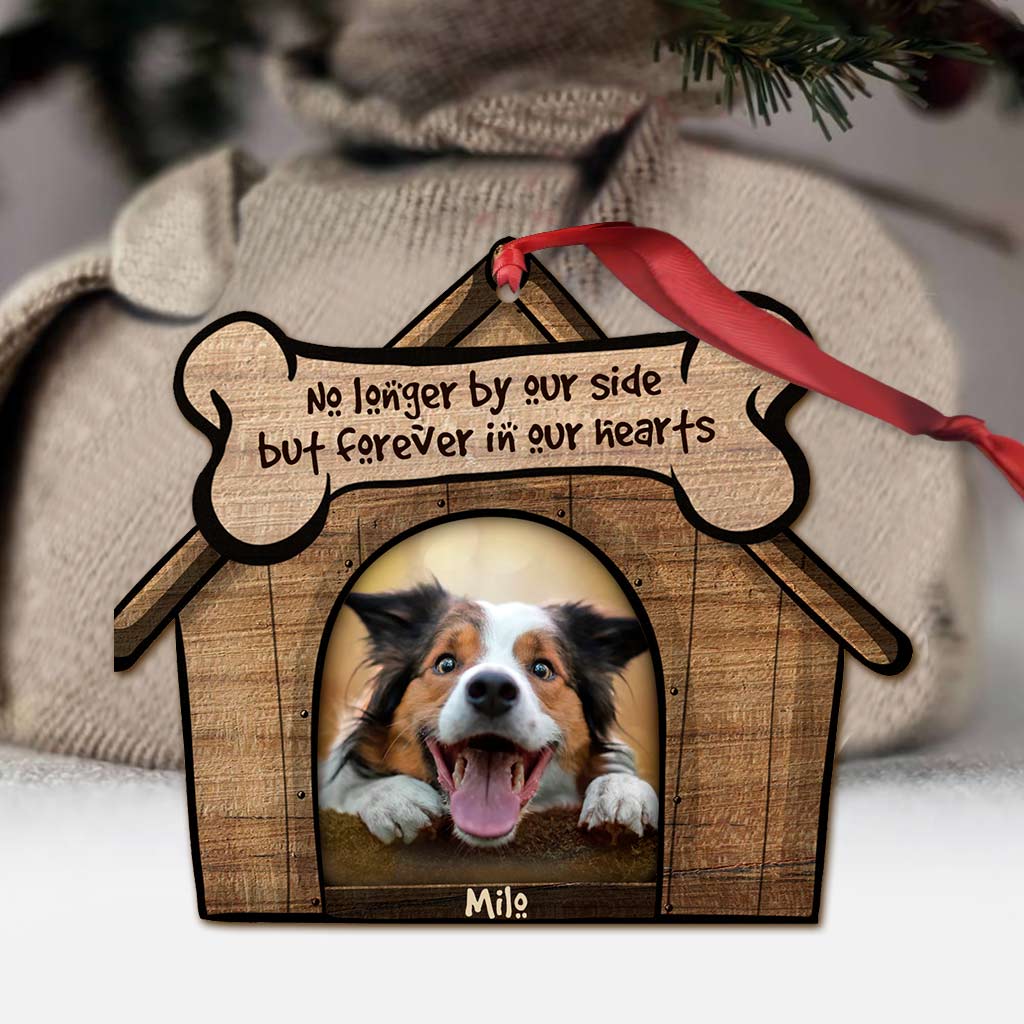 Ein Haus ist kein Zuhause – Personalisierter Weihnachtsschmuck in Hundeform (beidseitig bedruckt)