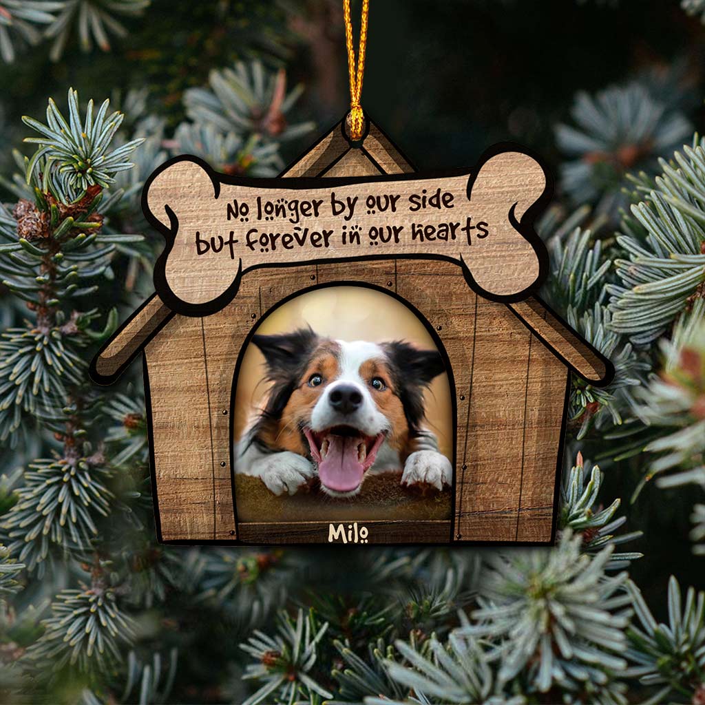 Ein Haus ist kein Zuhause – Personalisierter Weihnachtsschmuck in Hundeform (beidseitig bedruckt)