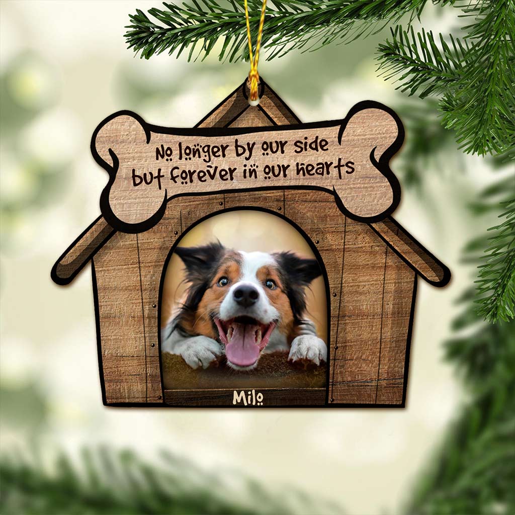 Ein Haus ist kein Zuhause – Personalisierter Weihnachtsschmuck in Hundeform (beidseitig bedruckt)