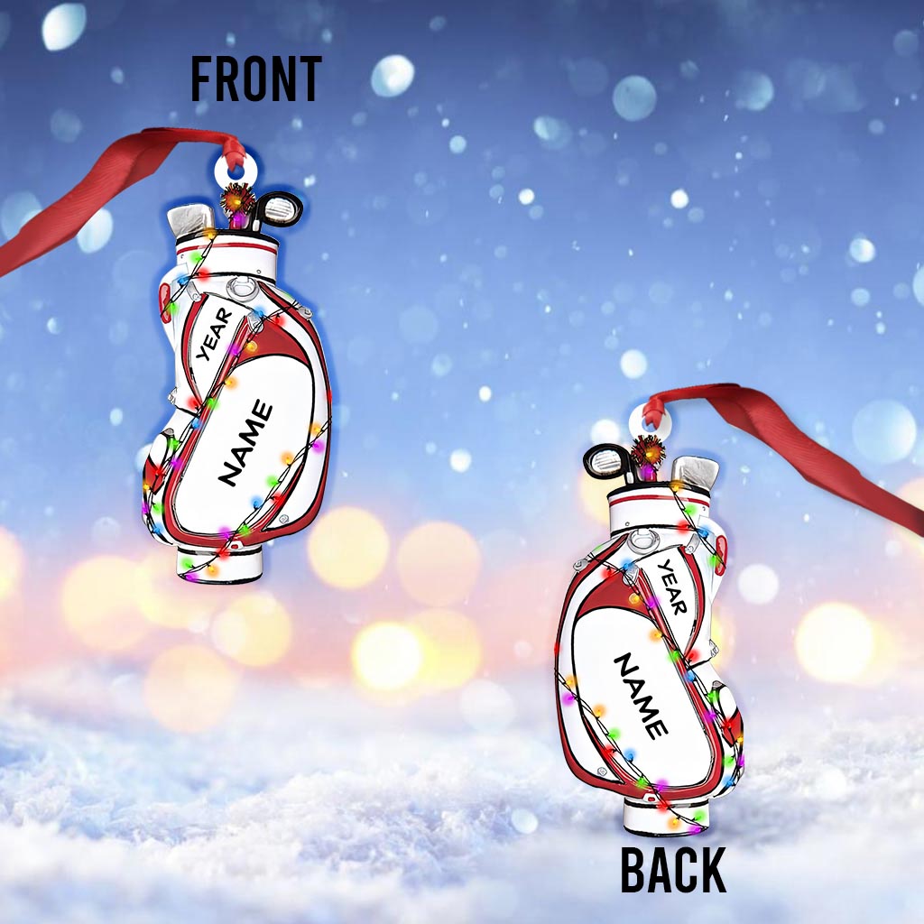 Golf Bag - Personalized Christmas Golf Ornament (Printed On Both Sides)