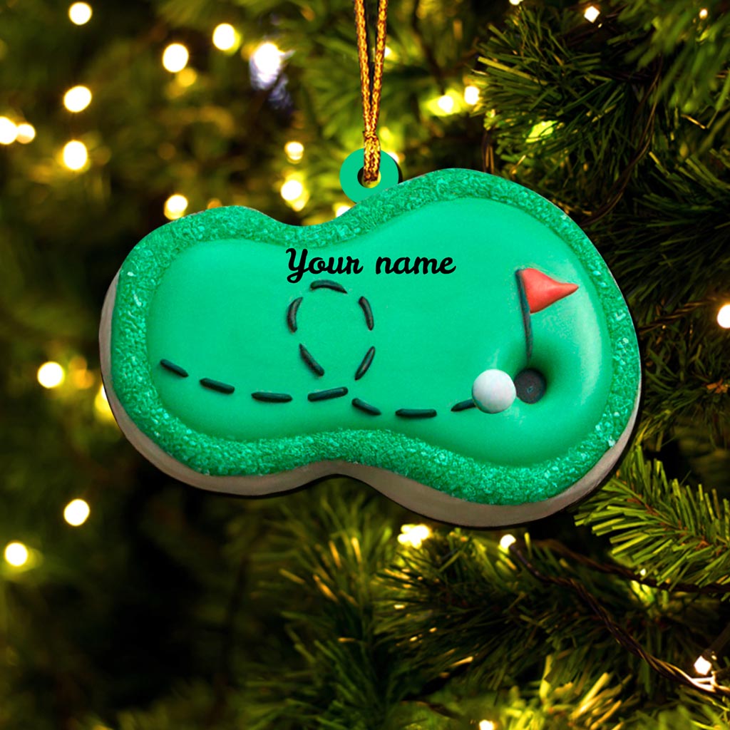 Golfplatz - Personalisierter Weihnachtsschmuck mit Golfmotiv (beidseitig bedruckt)
