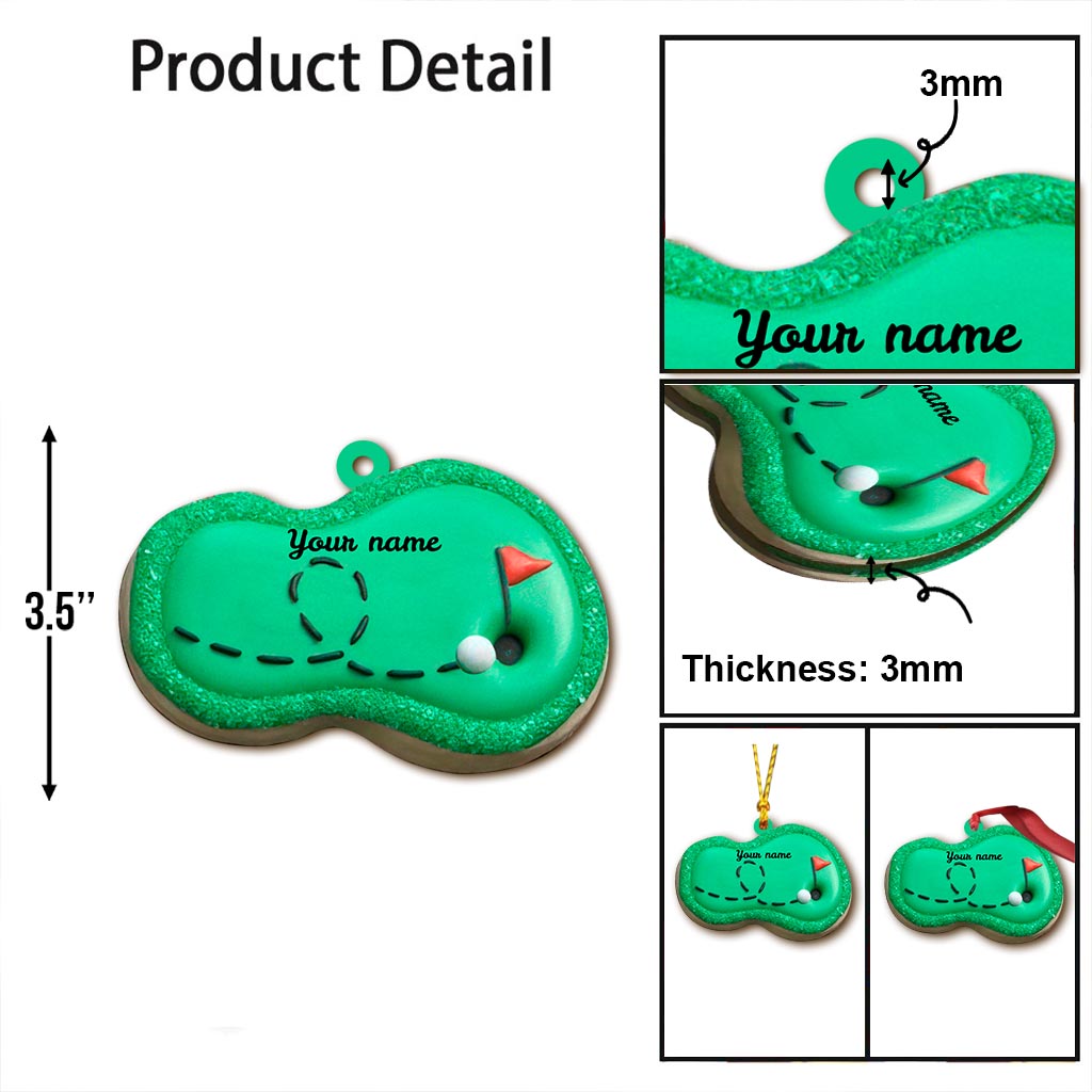 Golfplatz - Personalisierter Weihnachtsschmuck mit Golfmotiv (beidseitig bedruckt)