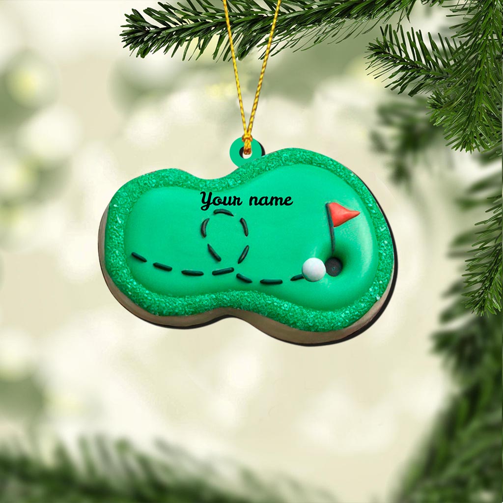 Golfplatz - Personalisierter Weihnachtsschmuck mit Golfmotiv (beidseitig bedruckt)