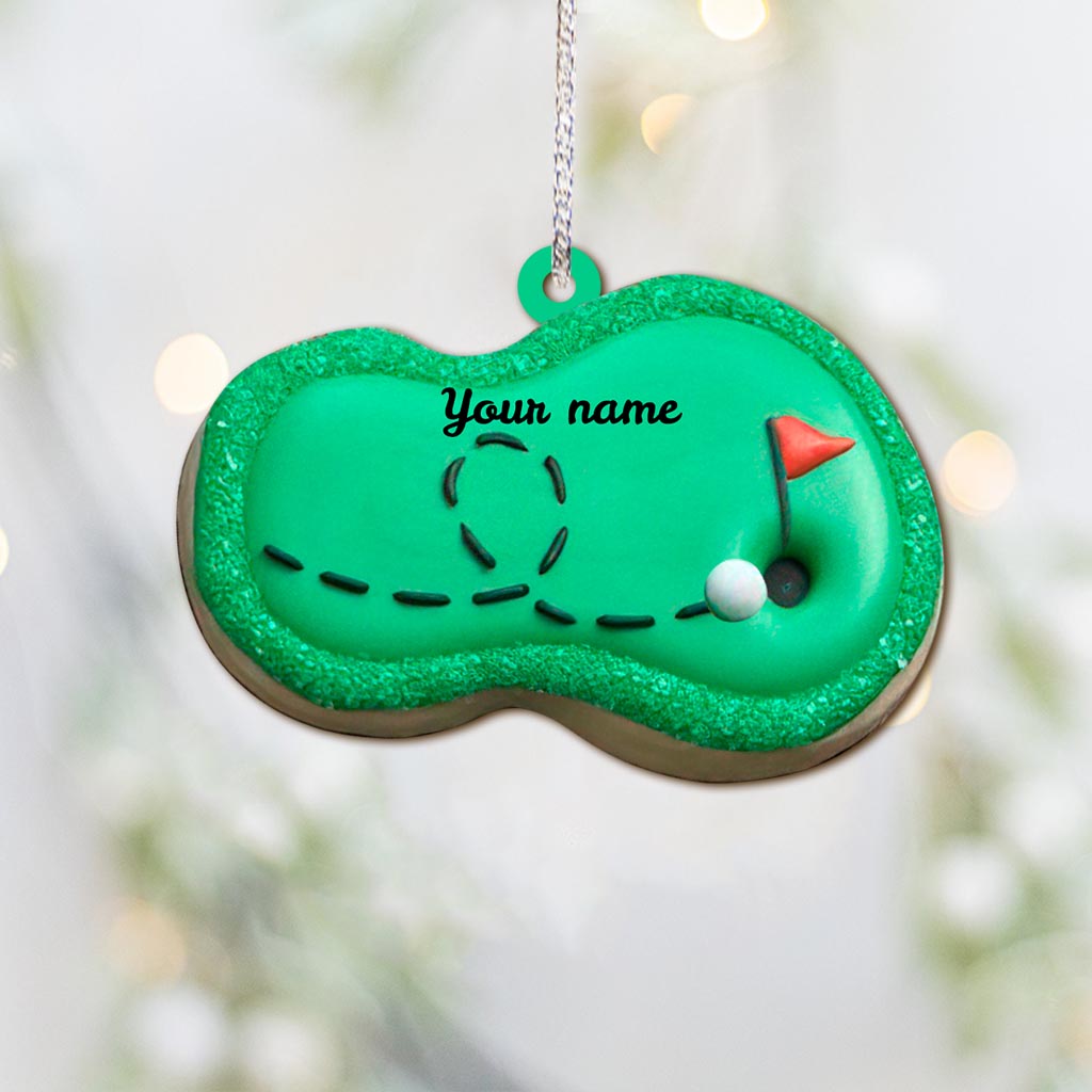Golfplatz - Personalisierter Weihnachtsschmuck mit Golfmotiv (beidseitig bedruckt)